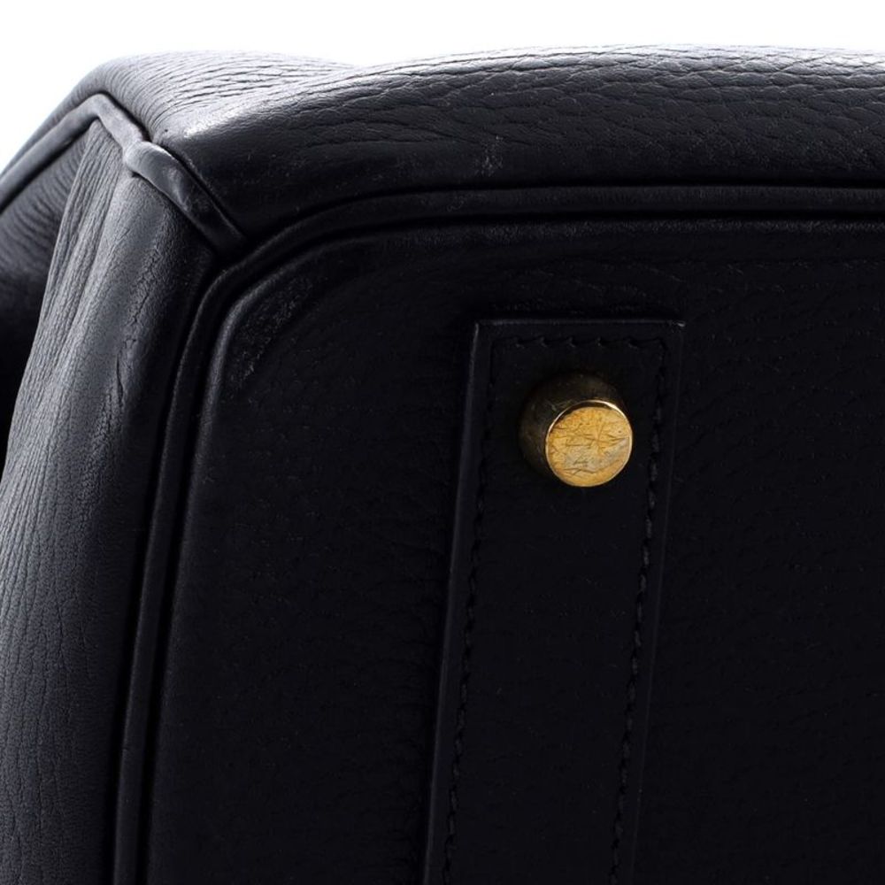 Hermes Birkin Handbag Noir Ardennes with Gold Hardware 40 Black - Picture 7 of 8